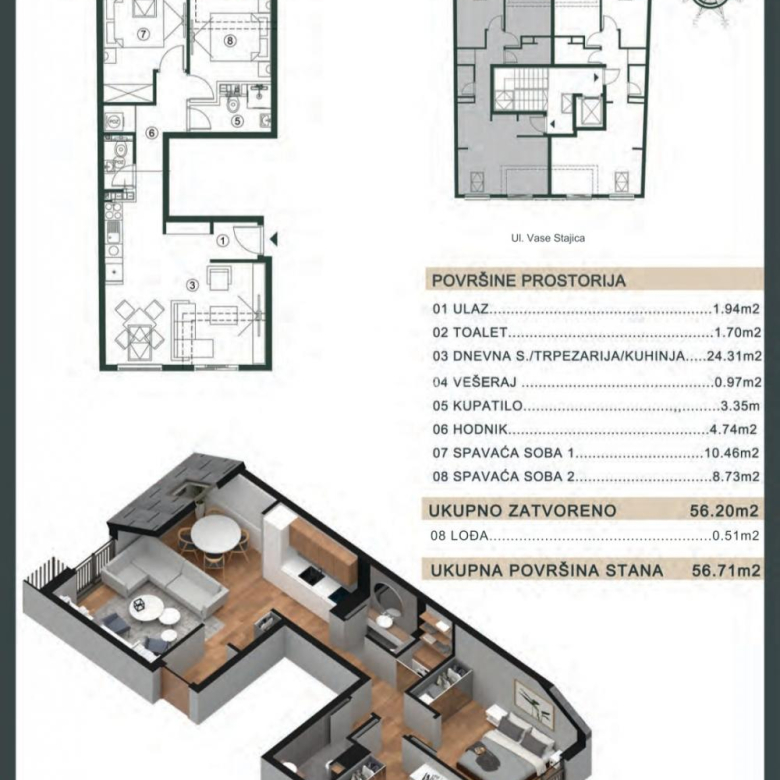 Stan Prodaja Beograd Banovo Brdo 57 m2