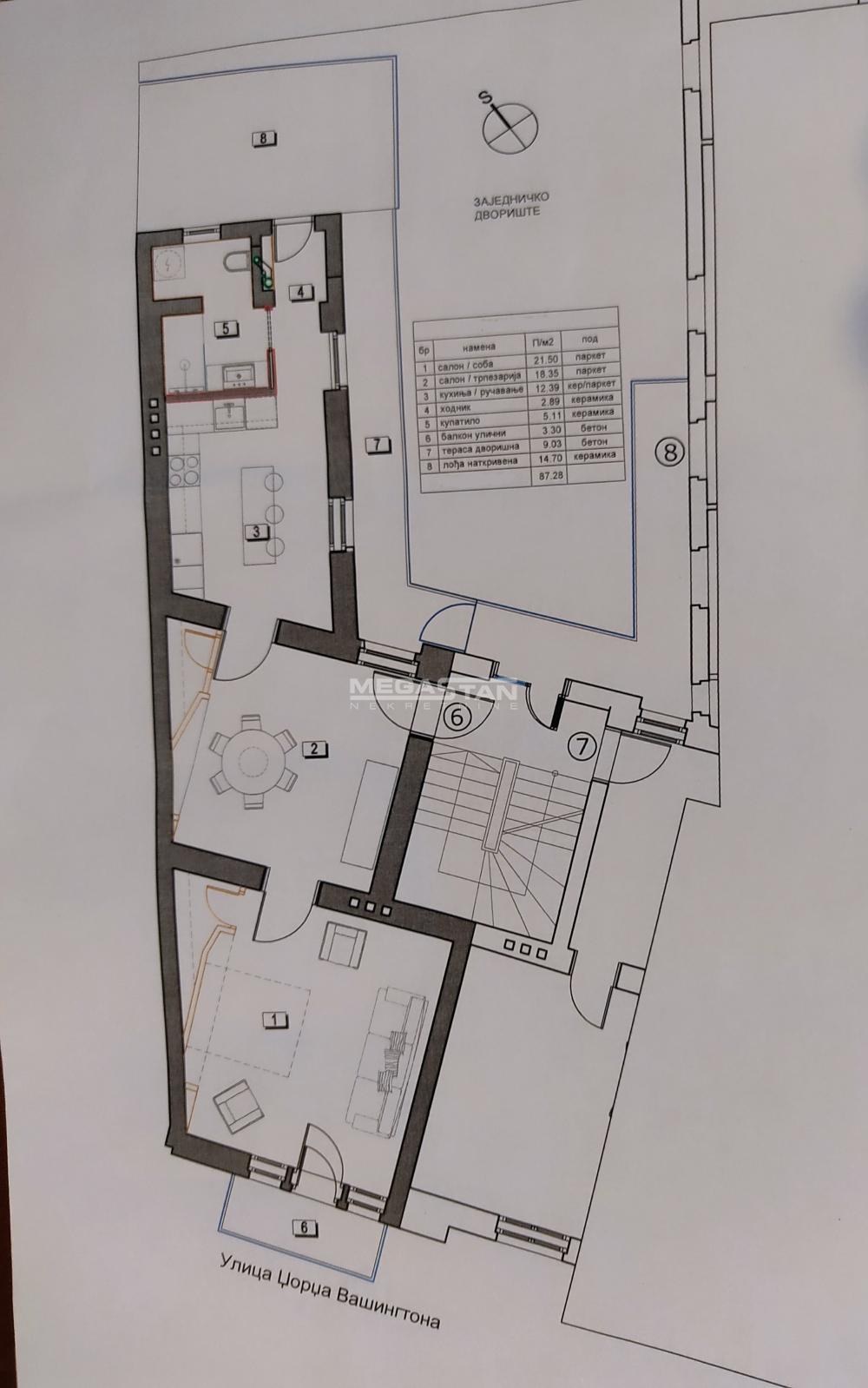 Stan Prodaja Beograd Centar (Stari Grad) 87 m2