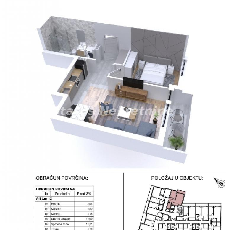 Stan Prodaja Novi Sad  46 m2