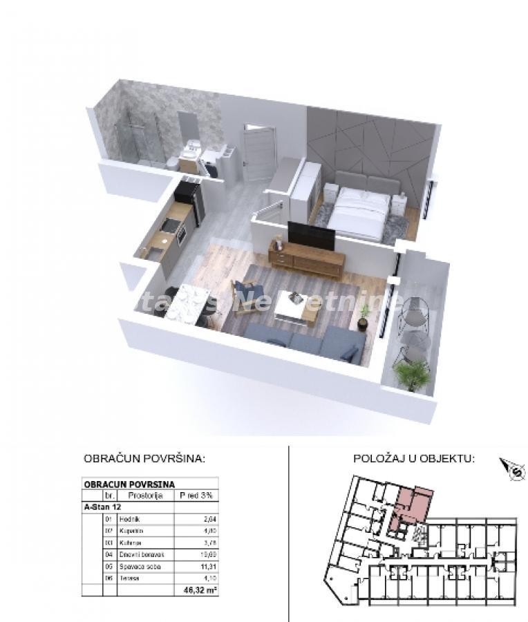 Stan Prodaja Novi Sad  46 m2