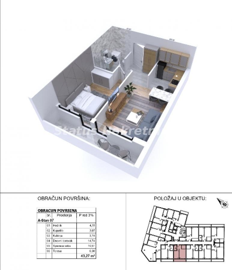 Stan Prodaja Novi Sad  43 m2