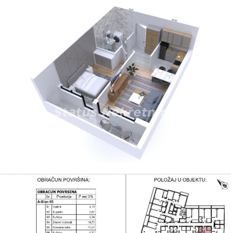 Stan Prodaja Novi Sad  43 m2