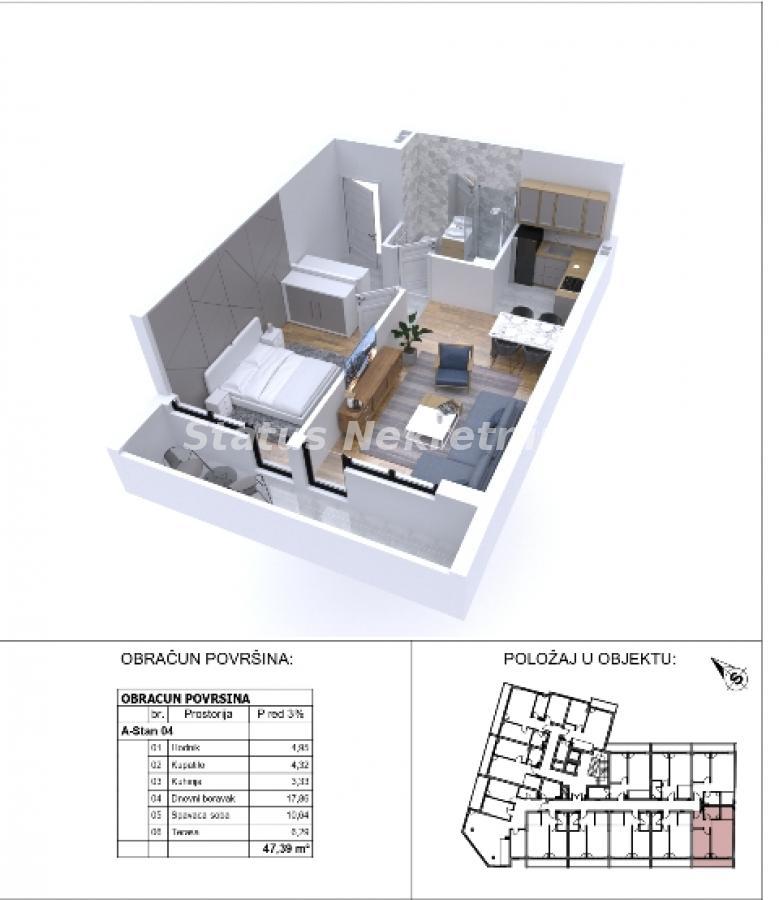 Stan Prodaja Novi Sad  47 m2