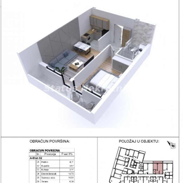 Stan Prodaja Novi Sad  43 m2