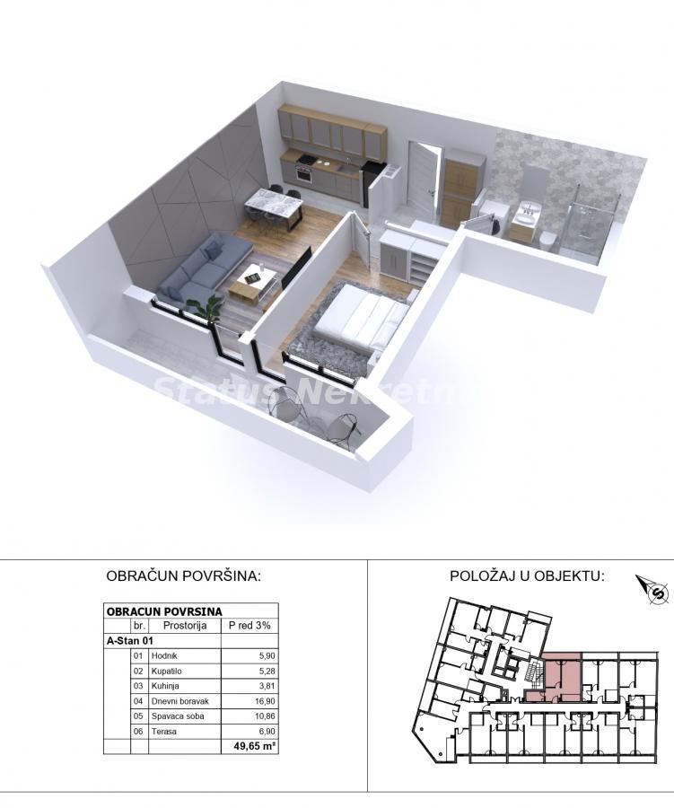 Stan Prodaja Novi Sad  50 m2
