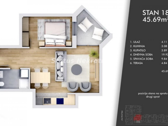 Stan Prodaja Novi Sad  46 m2