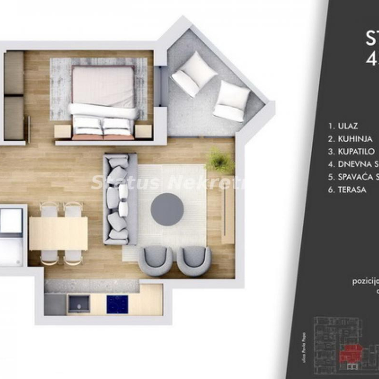 Stan Prodaja Novi Sad  46 m2