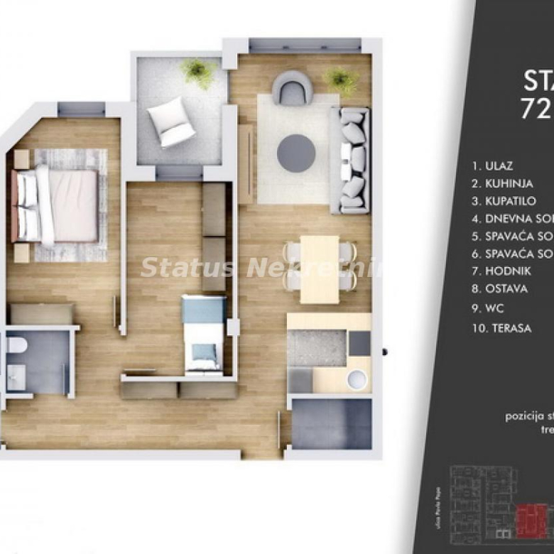 Stan Prodaja Novi Sad  73 m2