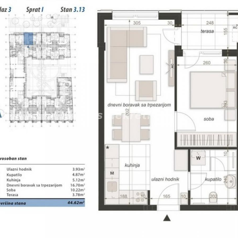 Stan Prodaja Novi Sad  45 m2
