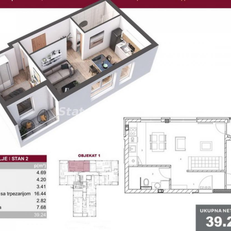 Stan Prodaja Novi Sad  39 m2