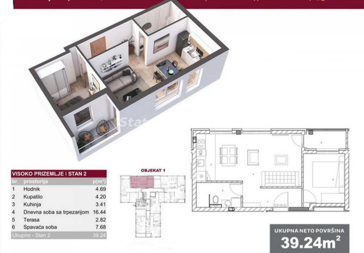 Stan Prodaja Novi Sad  39 m2
