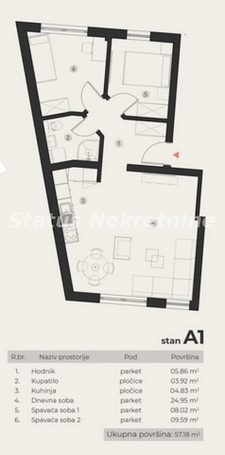 Stan Prodaja Novi Sad  57 m2