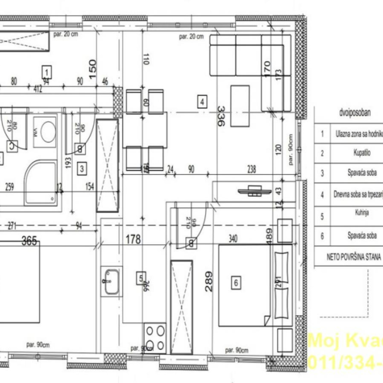 Stan Prodaja Beograd Vojvode Vlahovića 55 m2