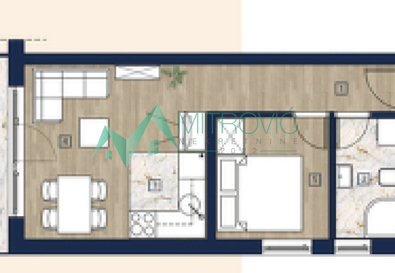 Novi Sad, Adice – Jednoiposoban stan 41m2 + terasa 3m2.