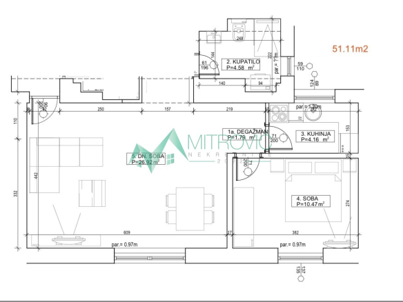 Stan Prodaja Novi Sad  51 m2