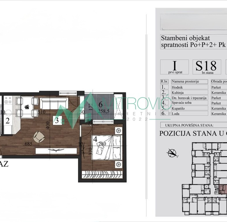 Stan Prodaja Novi Sad  40.76 m2