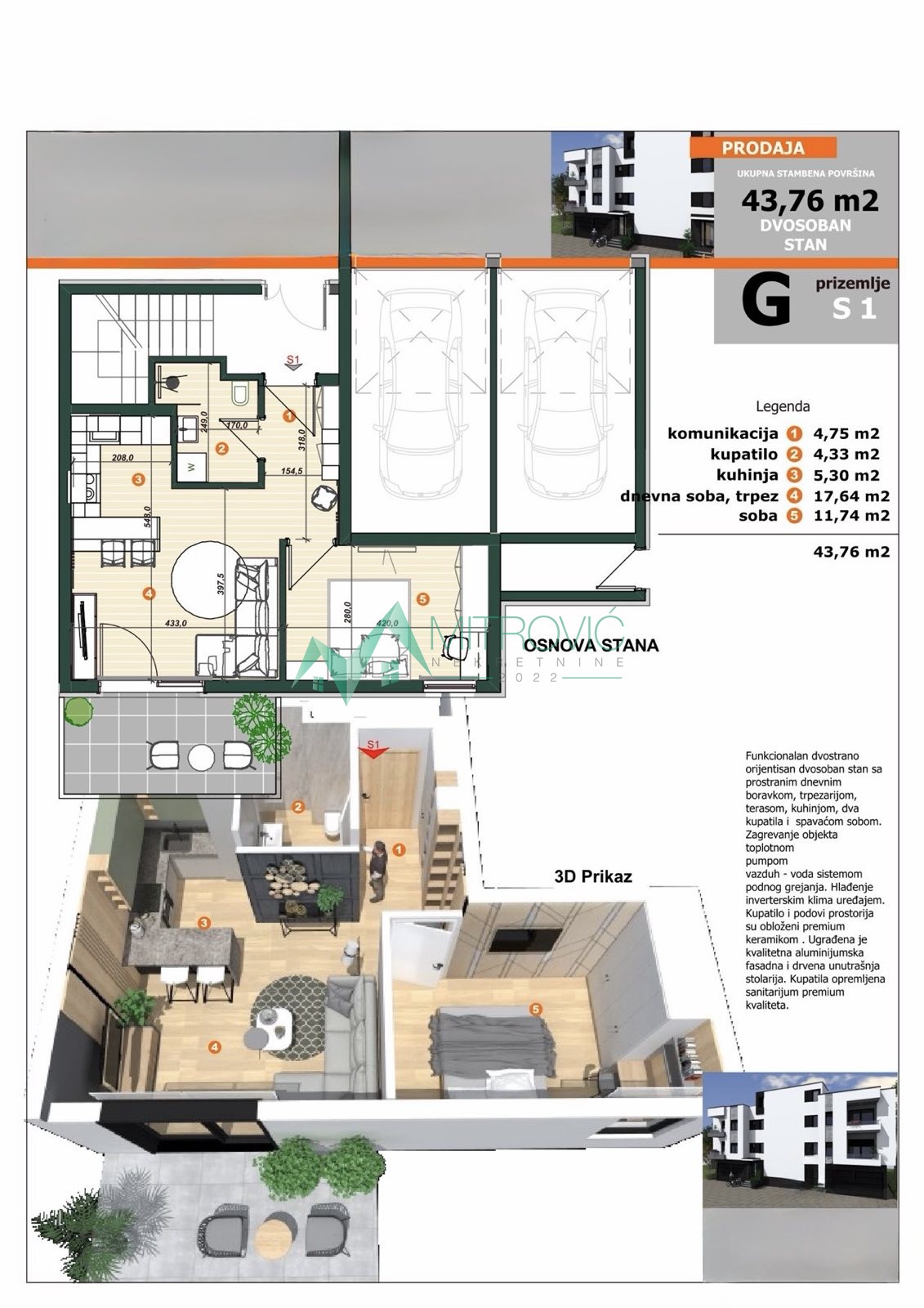 Stan Prodaja Sremska Kamenica  41.5 m2