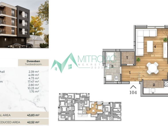 Stan Prodaja Novi Sad  43 m2