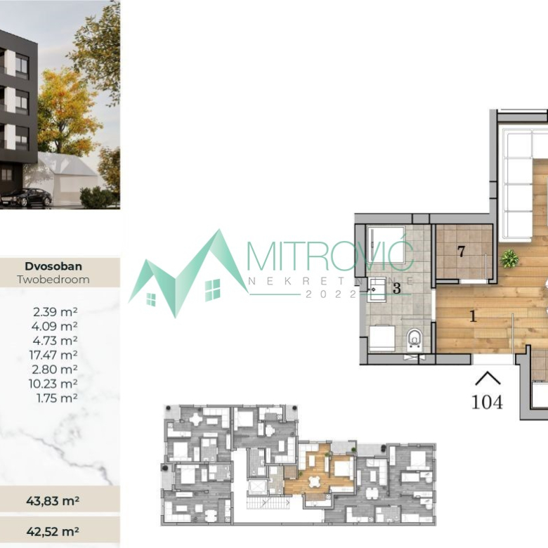Stan Prodaja Novi Sad  43 m2