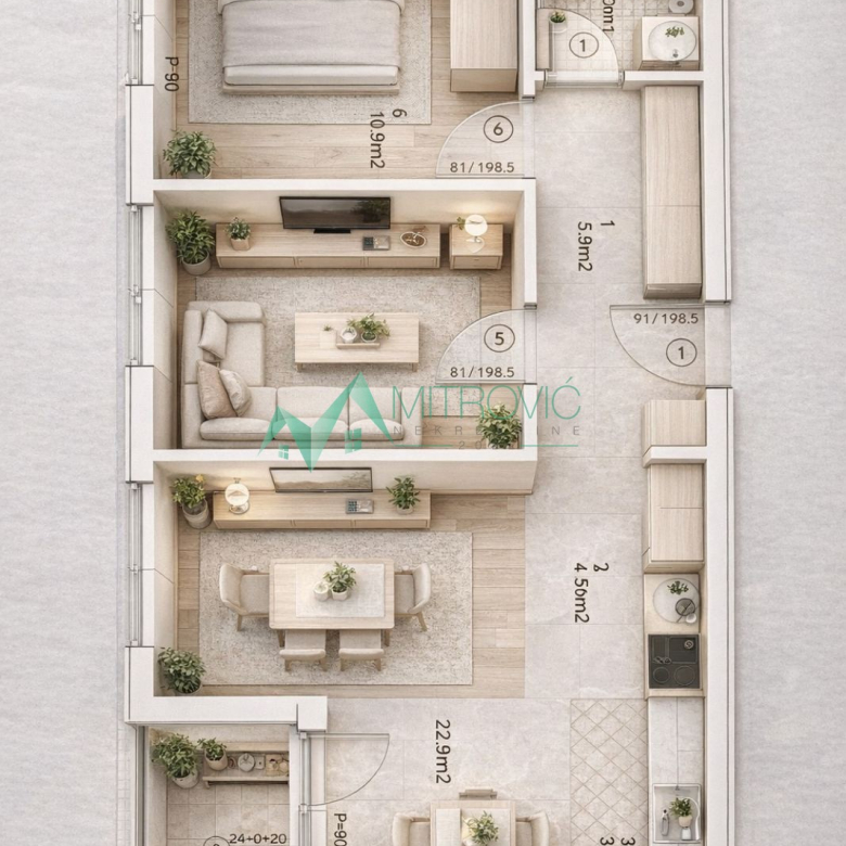 Stan Prodaja Novi Sad  58 m2