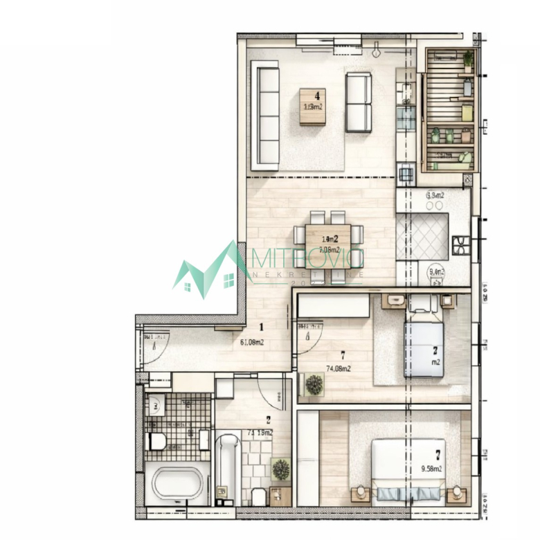Stan Prodaja Novi Sad  60 m2