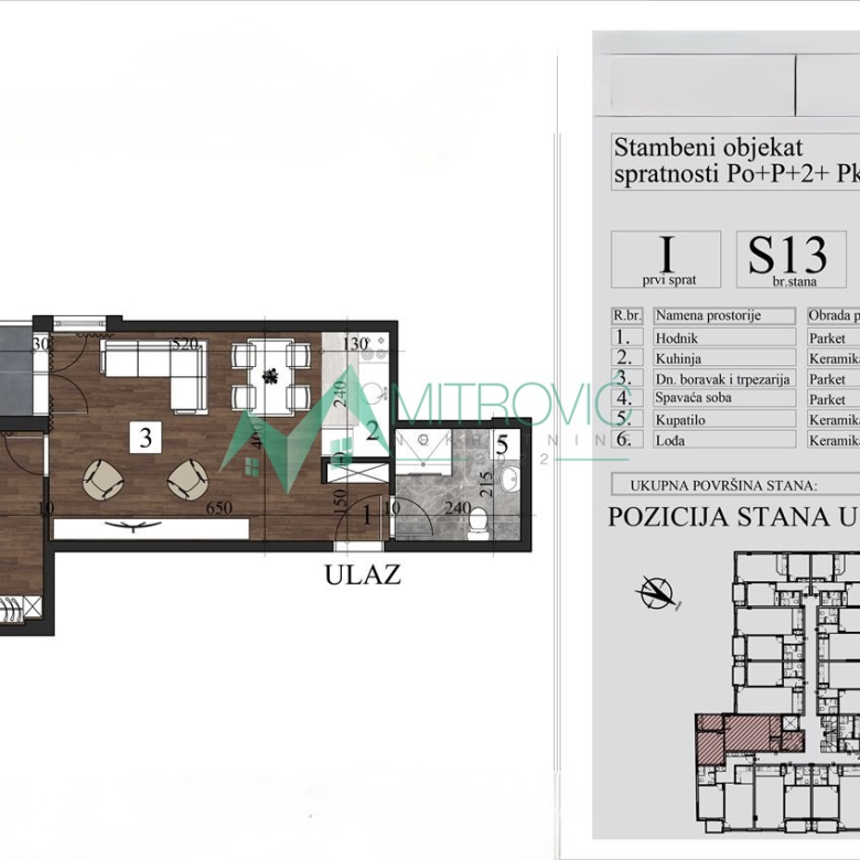 Stan Prodaja Novi Sad  45.85 m2