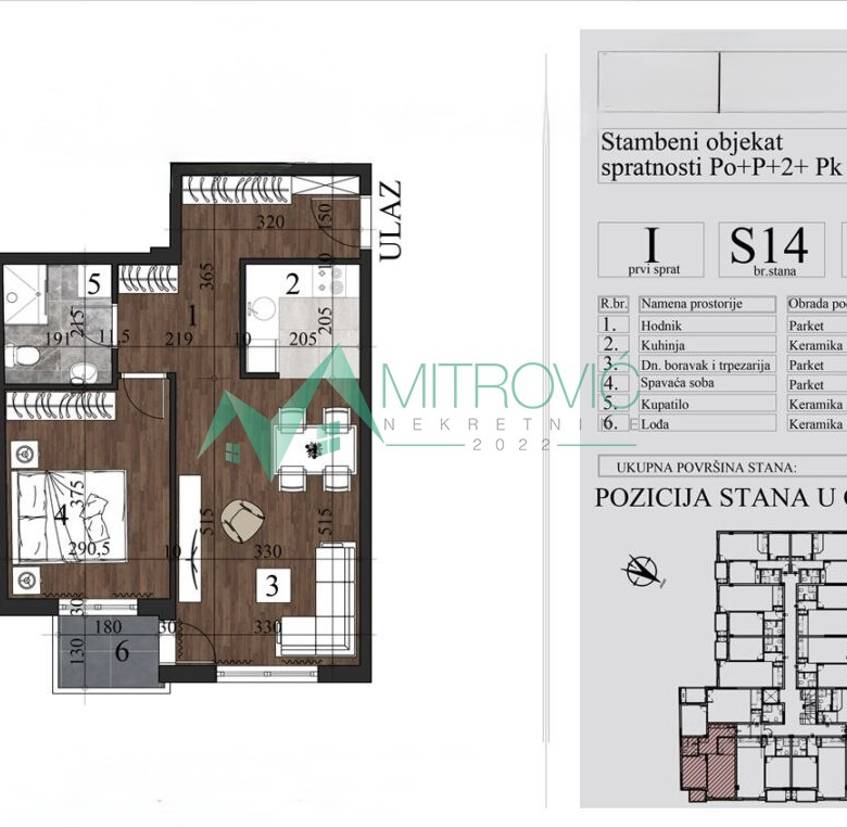 Stan Prodaja Novi Sad  46.85 m2