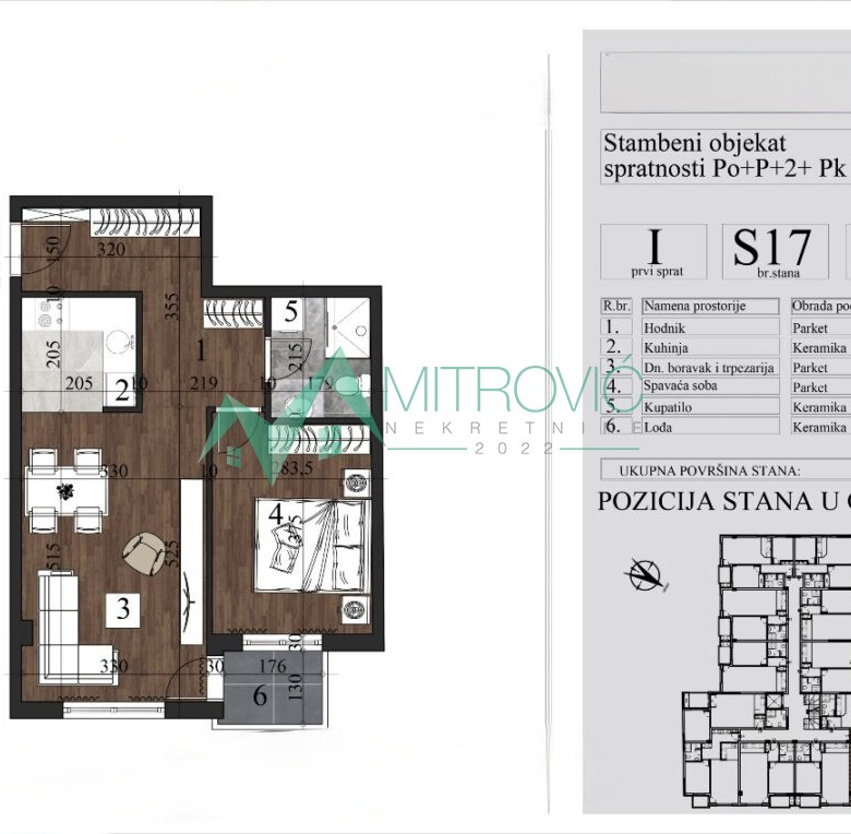 Stan Prodaja Novi Sad  46.07 m2