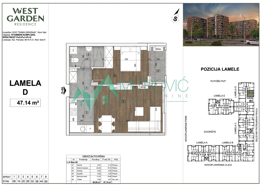 Stan Prodaja Novi Sad  47 m2