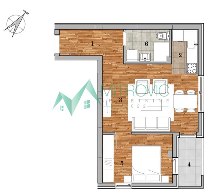 Dvosoban stan na prodaju, Telep, Novi Sad, 46m², 137.611 €