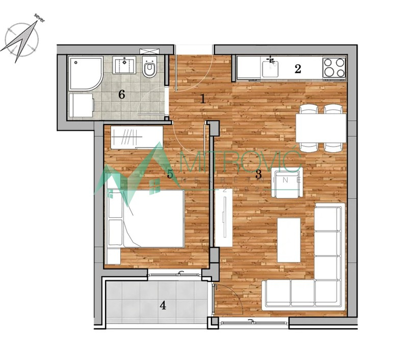 Dvosoban stan 42m2 u izgradnji – Telep.