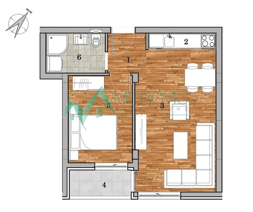 Stan Prodaja Novi Sad  42 m2