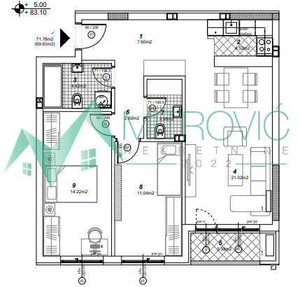 Stan Prodaja Novi Sad  70 m2
