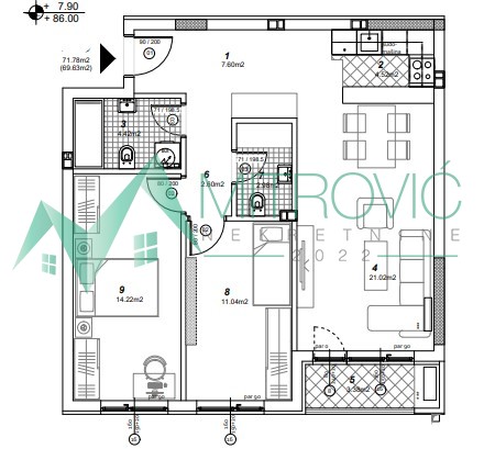 Stan Prodaja Novi Sad  70 m2