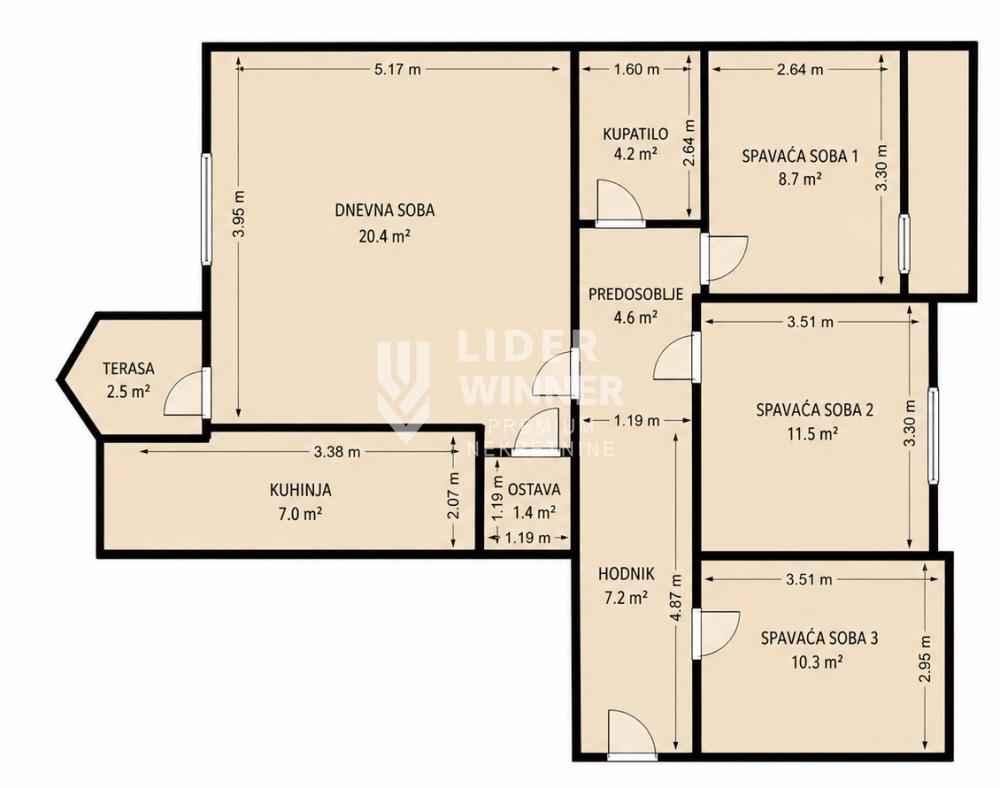 Četvorosoban stan na prodaju, Vukov Spomenik, Beograd, 110m², 460.000 €