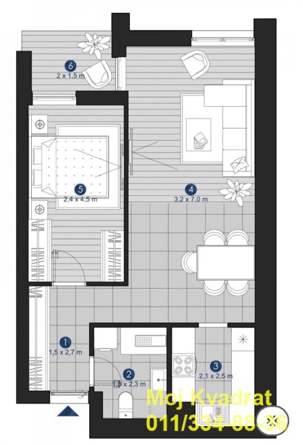 actionimagesite31agencykvadratimg3hm6hj3ysm-1 Dvosoban stan na prodaju, Autokomanda, Beograd, 54m², 243.000 €