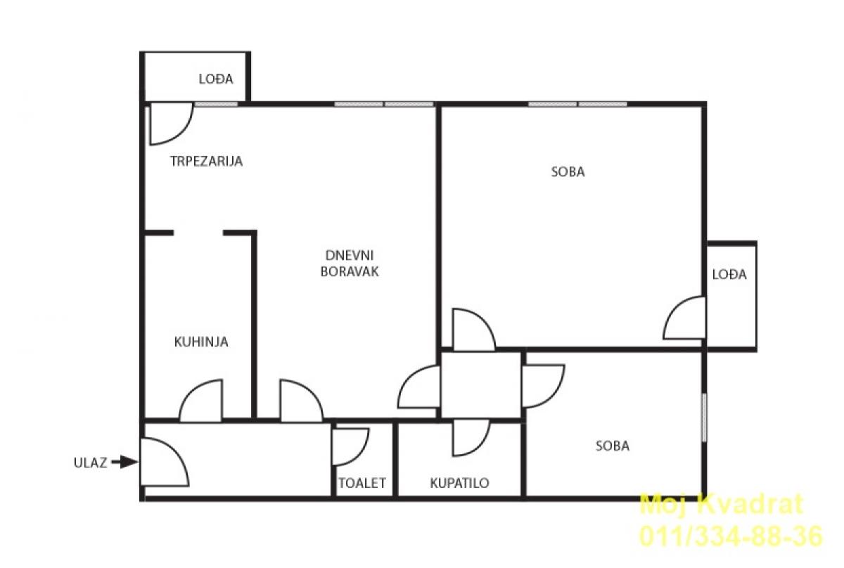 Dvoiposoban stan na prodaju, Miljakovac, Beograd, 60m², 150.000 €
