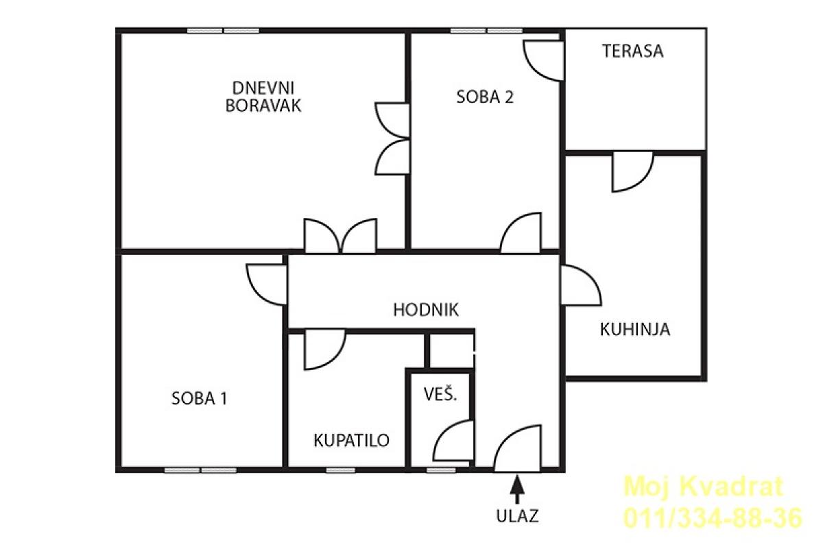 Dvosoban stan na prodaju, Dedinje, Beograd, 57m², 280.000 €