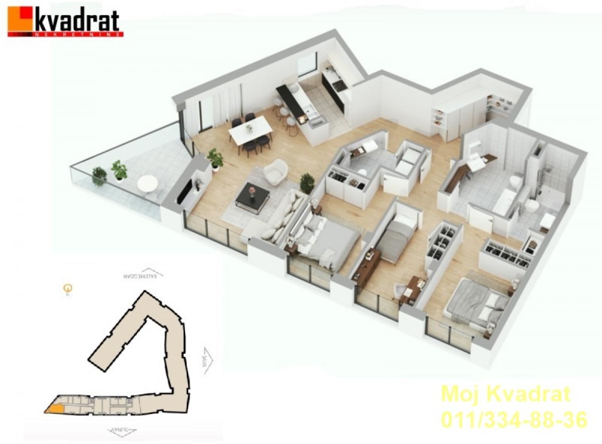 Četvorosoban stan na prodaju, Dorćol, Beograd, 117m², 1. sprat, 780.000 €
