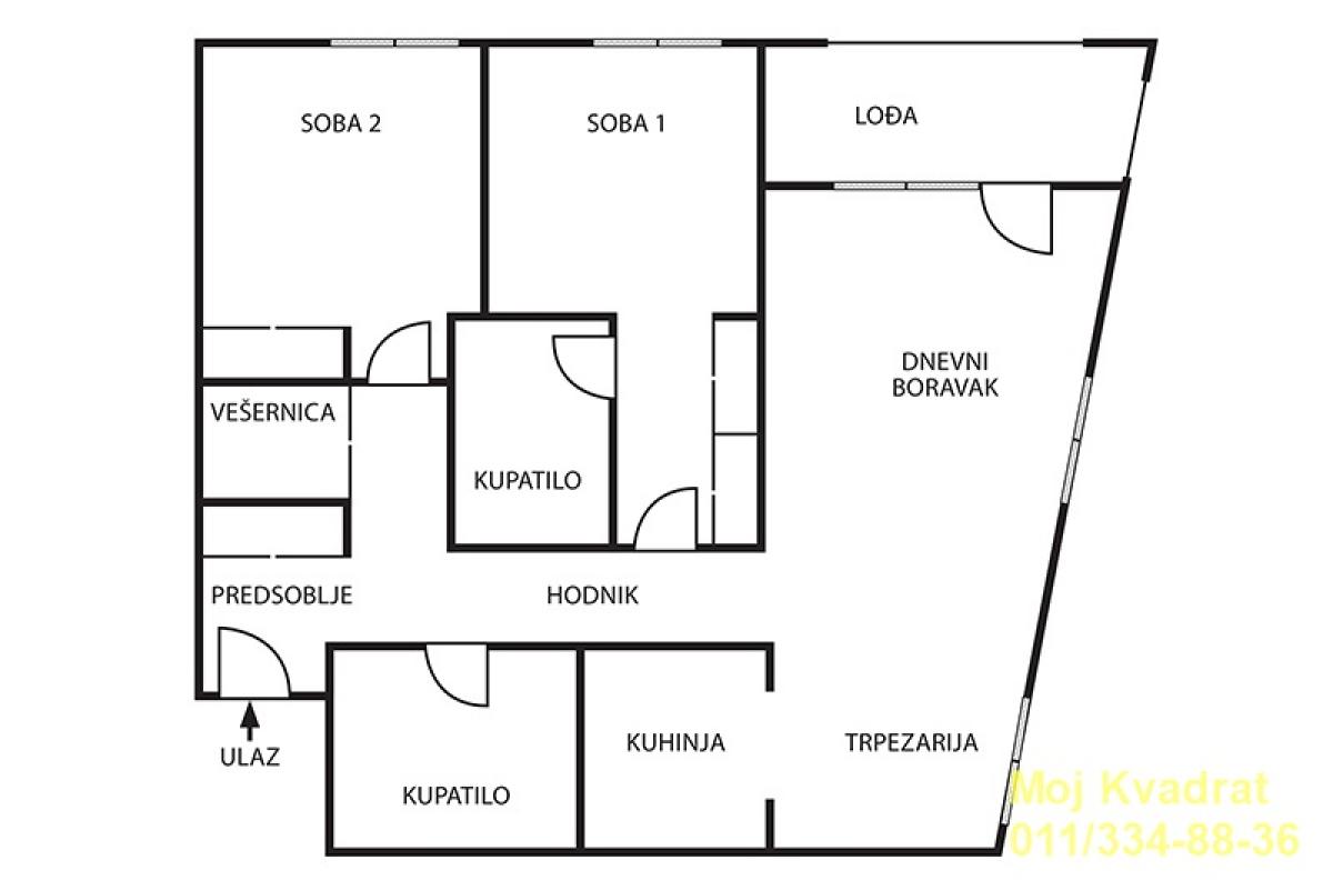 Troiposoban stan na prodaju, Beograd na Vodi, Beograd, 92m², 5. sprat, 498.888 €