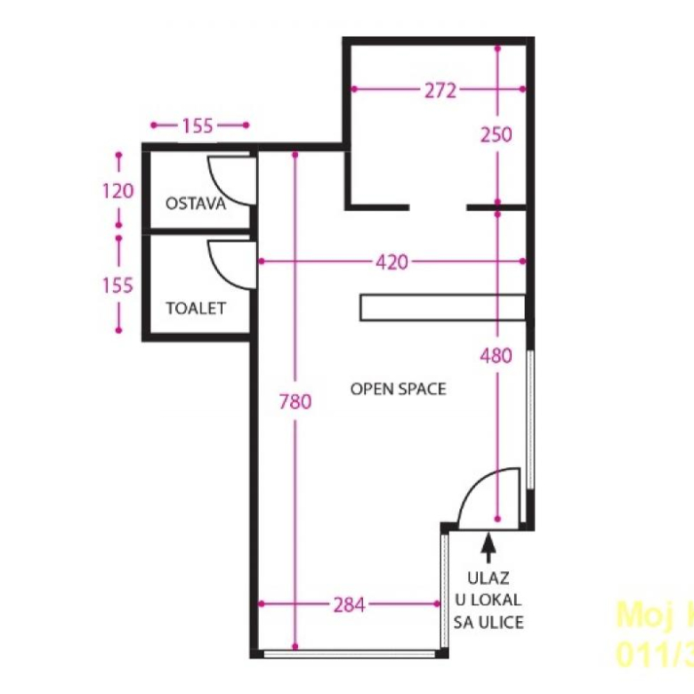 Lokal Izdavanje Beograd Slavija 40 m2
