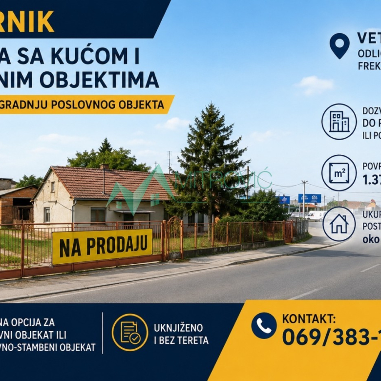 Plac Prodaja Veternik  1375 m2