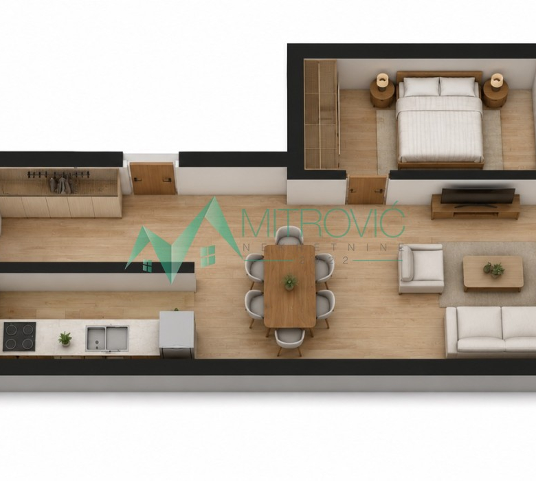 Prodaja dvosobnog stana – Novogradnja | 53m² (Šifra:1004256).
