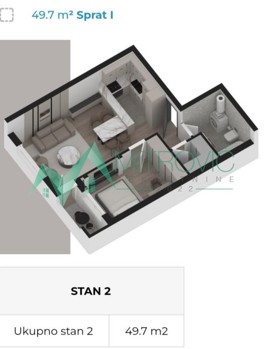 Stan Prodaja Novi Sad  50 m2