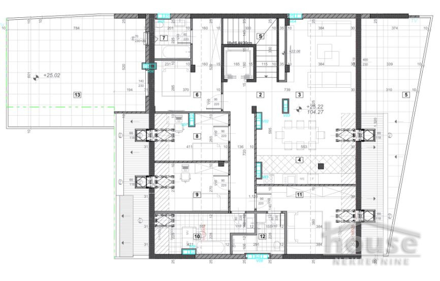 stanovi-5-pe-grbavica-1064011-veozu Petosoban stan na prodaju, Grbavica, Novi Sad, 185m², 7. sprat, 500.000 €