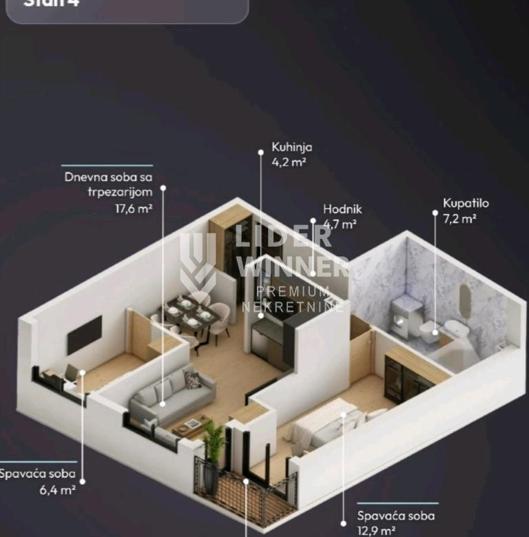 Stan Prodaja Beograd Lekino Brdo 55 m2