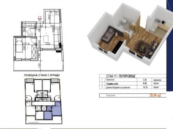 Stan Prodaja Novi Sad  25 m2