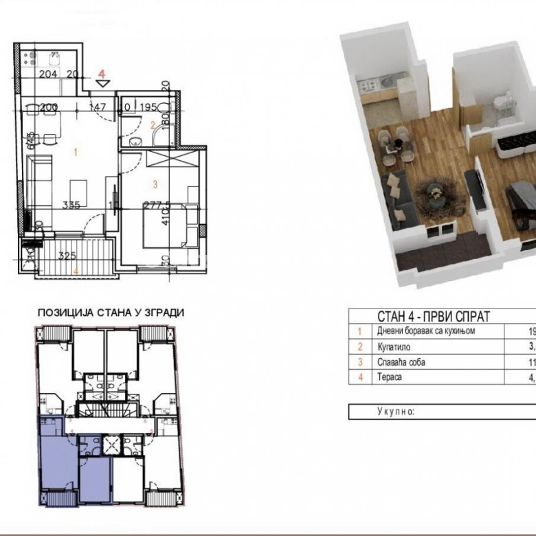 Stan Prodaja Novi Sad  39 m2