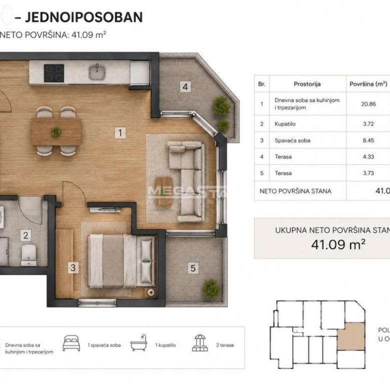 Stan Prodaja Beograd Miljakovac 41 m2