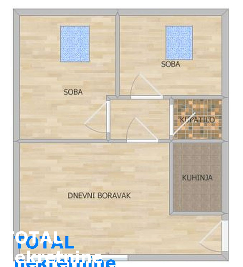 1095904 Dvoiposoban stan na prodaju, Centar, Novi Sad, 48m², 2. sprat, 185.400 €